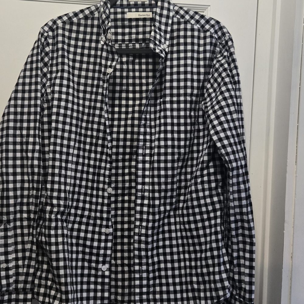 Madewell Black and White Plaid Shirt